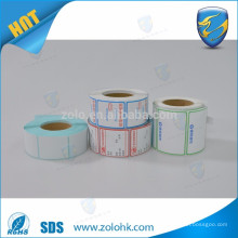 ZoLo good quality various size custom print and blank adhesive thermal label roll